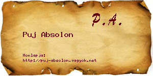 Puj Absolon névjegykártya